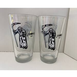 Halloween 2017 Reaper, glass tumblers, glasses, drinkware, fall decor, set of 2
